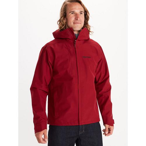 Marmot Rain Jacket Dark Red NZ - Minimalist Jackets Mens NZ5491036